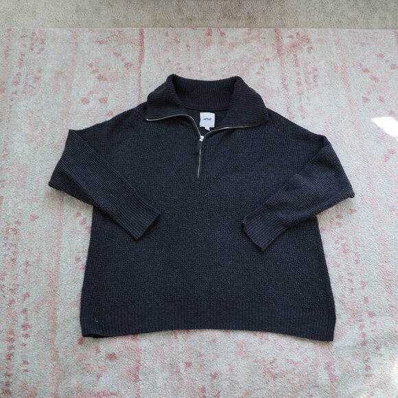 Dark Gray Quarter-Zip Sweater - Picture 1 of 4